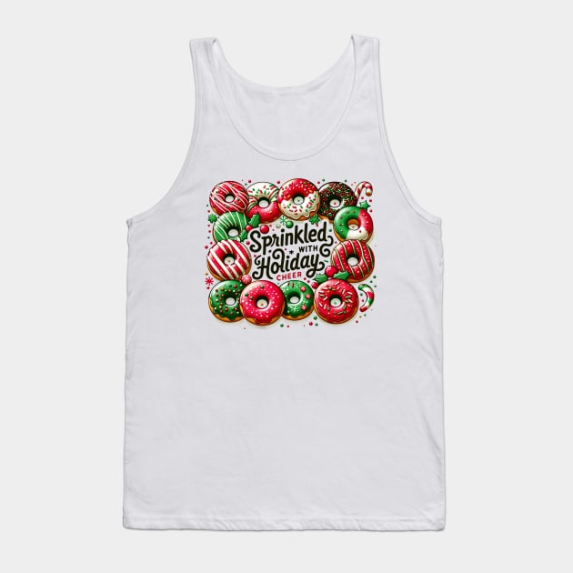 Sprinkled Holiday Cheer Christmas Donuts Baking Tank Top by TheCloakedOak